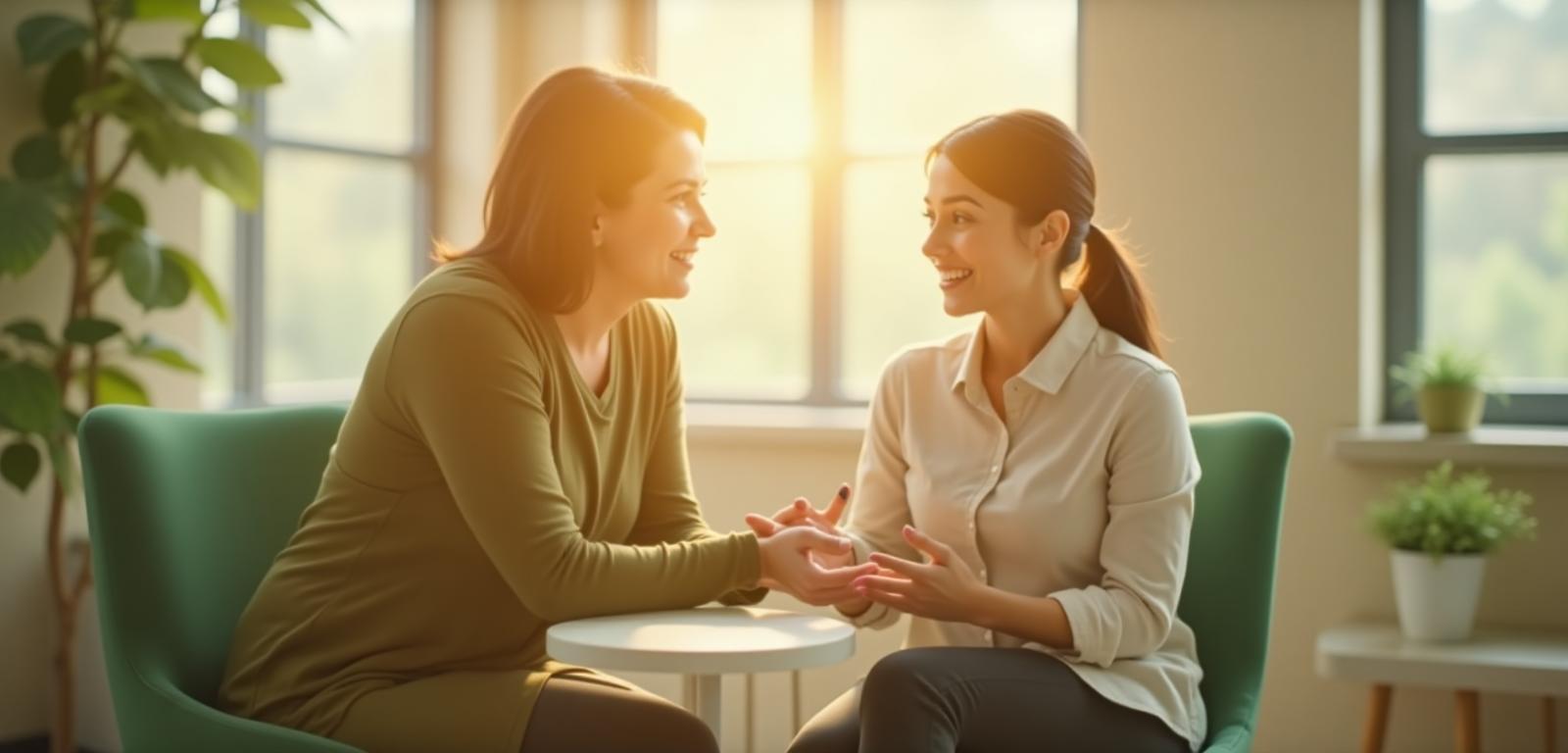 NutriWell nutritionist consulting client in welcoming office