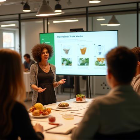Nutrition workshop in progress at a business office
