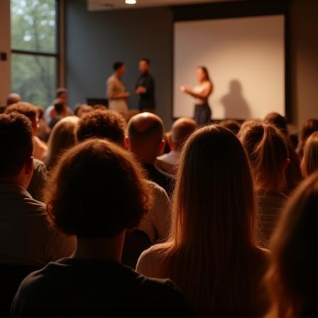 Health and nutrition seminar with an audience