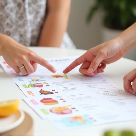 Client and nutritionist reviewing a personalised menu plan